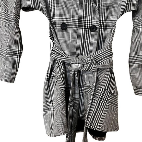 NWT HELLESSY Hellessy Hambro B/W Belted Midi Double-Breasted Blazer Jacket Sz 6 - Picture 7 of 12